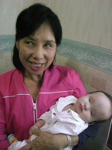 "Amazing Grace" moved from the U.S. to help care for rescued babies, including this blind girl abandoned by her mother.